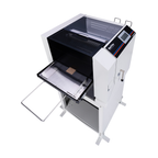 Revo Flex fully automatic laminator with four-side trimming, feed tray extended