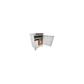 Revo cabinet stand with hinged door open showing film storage